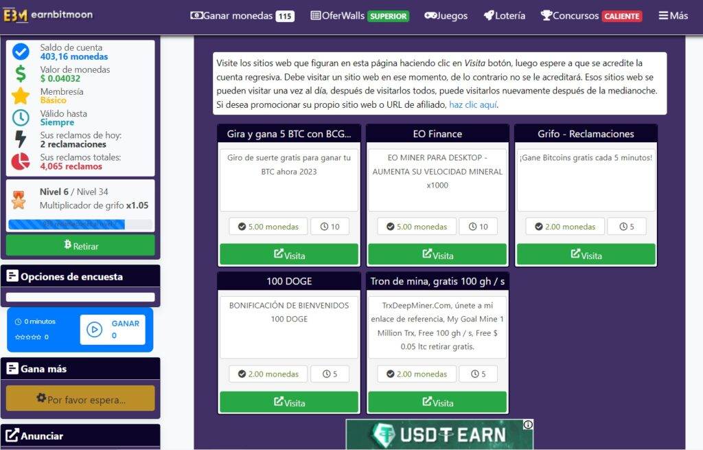 anuncios de earnbitmoon